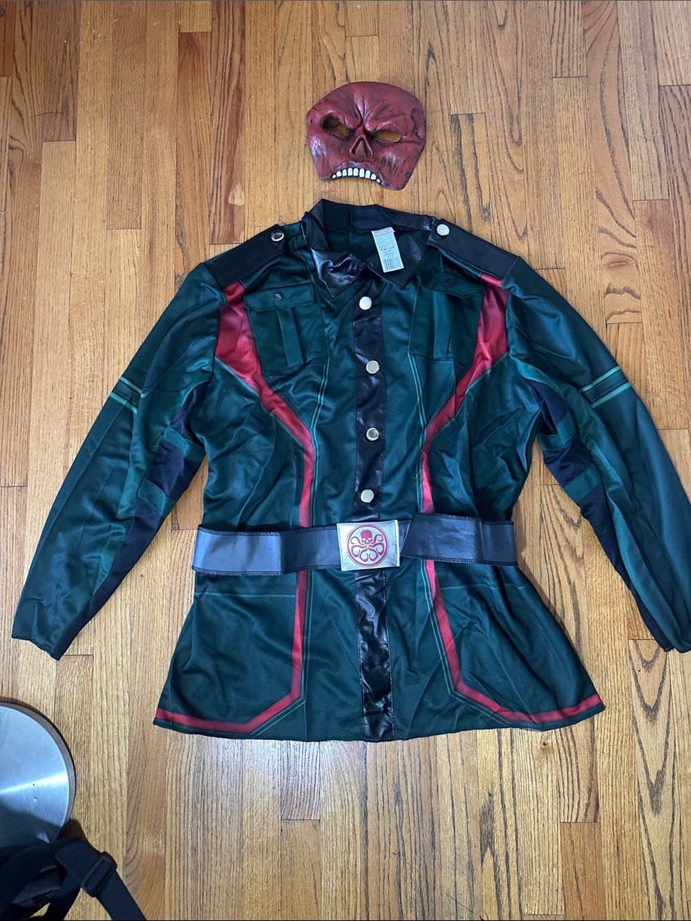 Marvel  Red Skull Hidra adult co Halloween costume Belted Jacket with mask